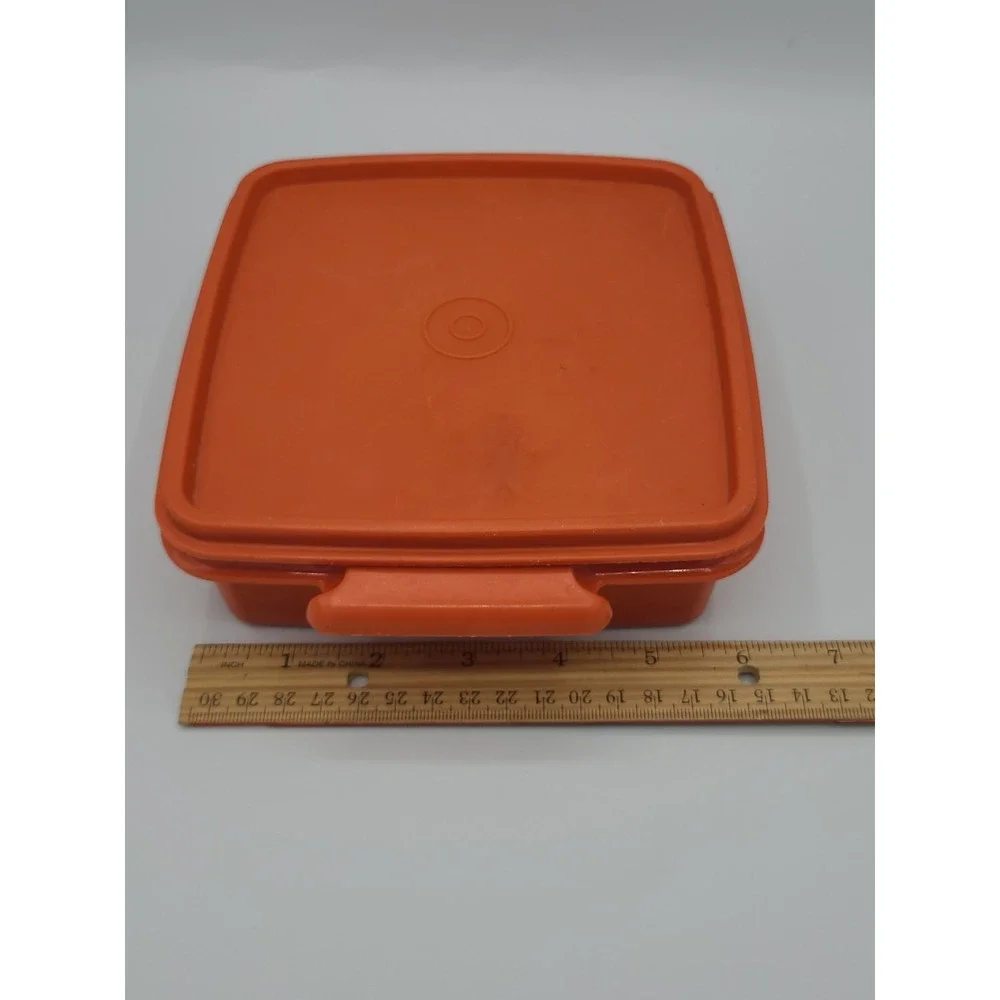 Orange Tupperware Square Away Container #1362-17